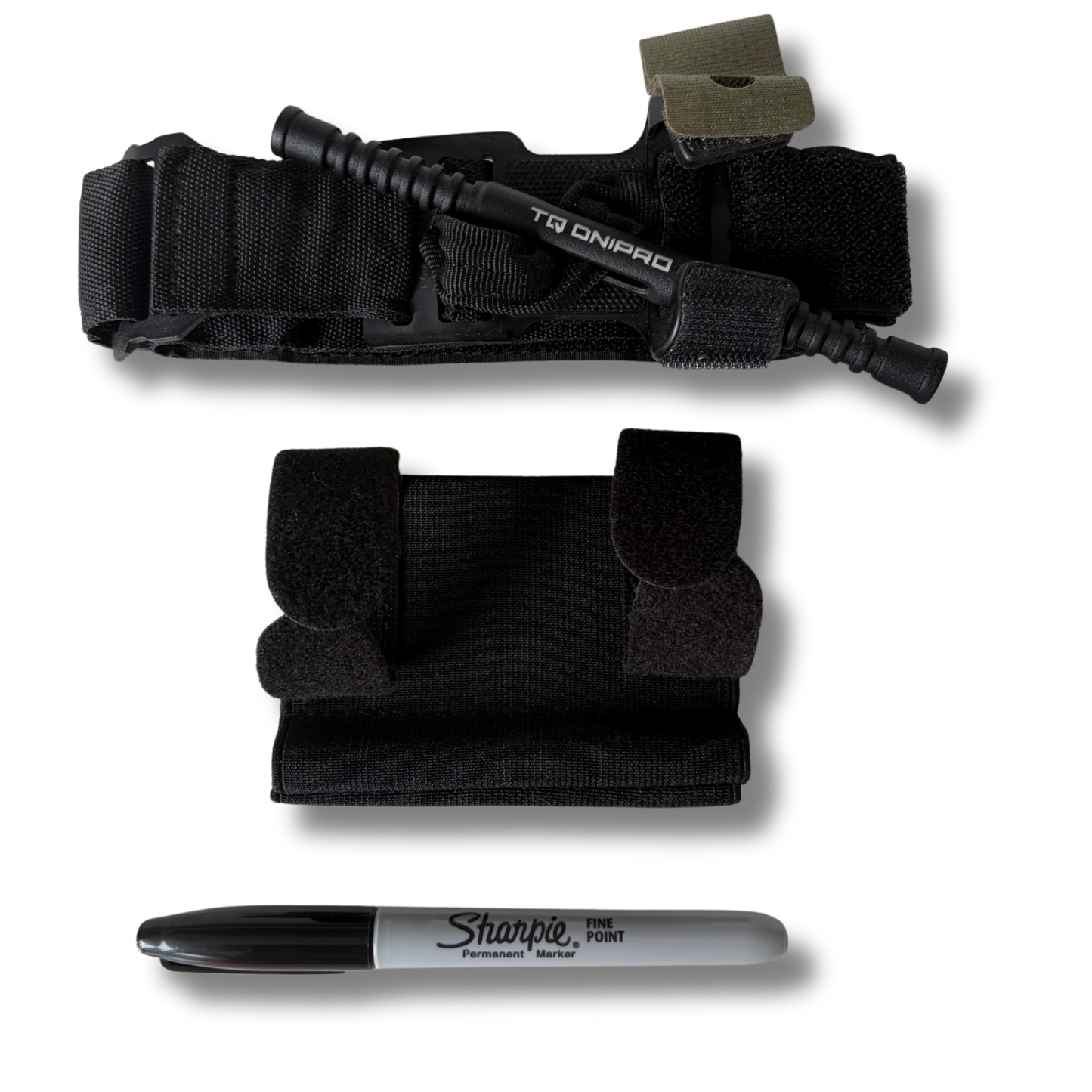 Zwarte LifeSaver Tourniquet Set met Dnipro Tourniquet Gen 2, houder en marker