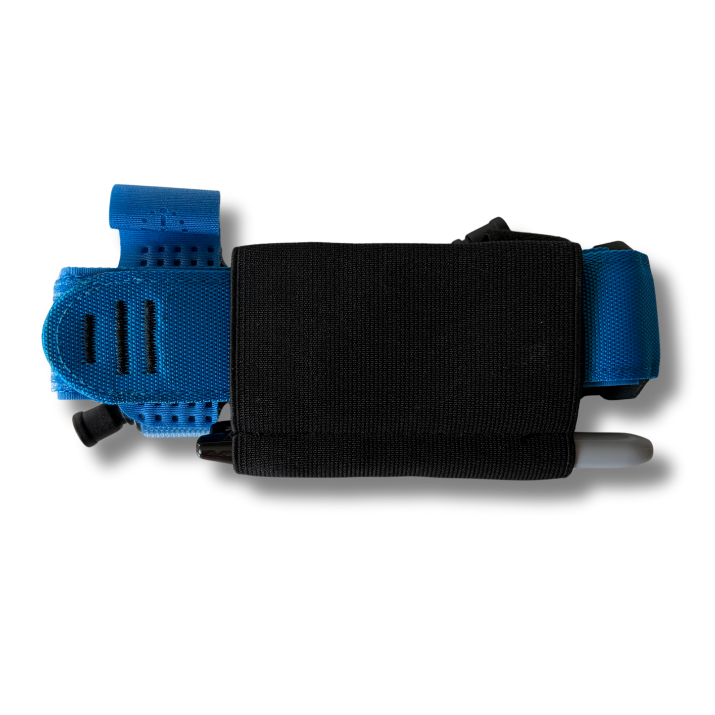 Achteraanzicht van de blauwe houder van de LifeSaver Tourniquet Set