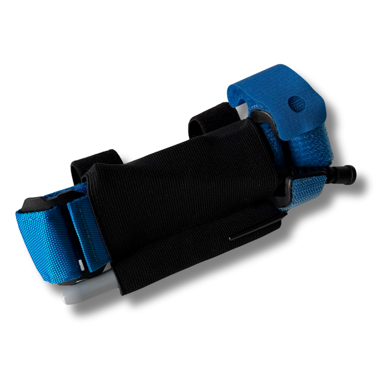 Zijaanzicht van de blauwe LifeSaver Tourniquet Set-houder
