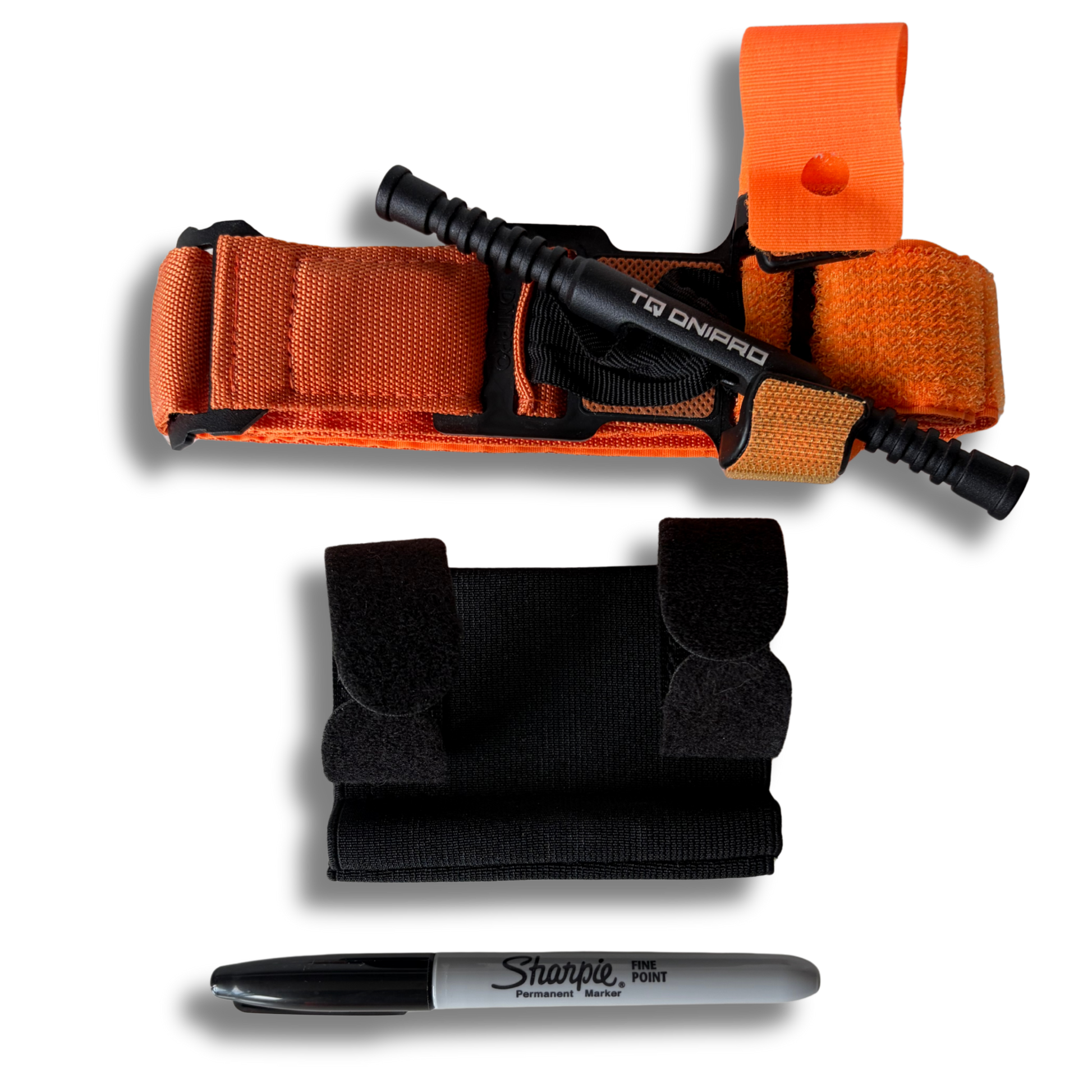 Oranje LifeSaver Tourniquet Set met Dnipro Tourniquet Gen 2, houder en marker